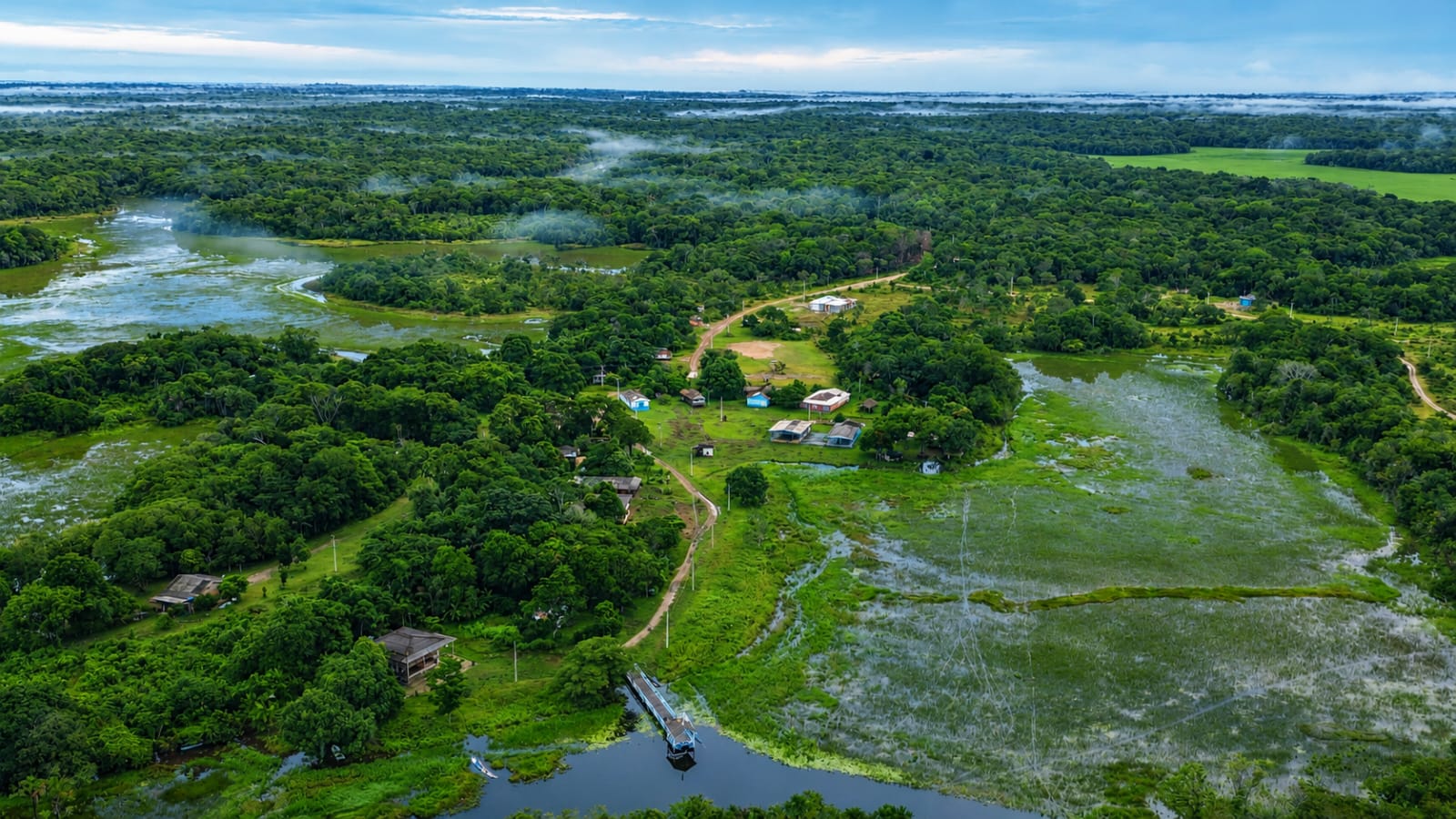 O QUILOMBO CONCEIÇÃO DO MARACÁ VISTO DO ALTO.